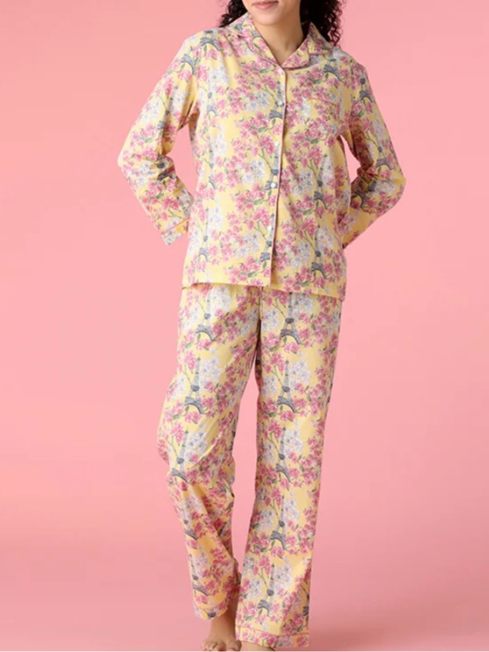 Mahogany Paris 2 Piece Pajama Set NWT Size XL 100% Cotton Eiffel Tower Sleepwear
